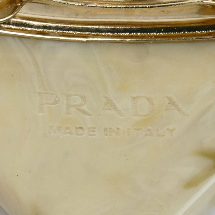 PRADA プラダ GP ラインストーン レジン トライアングル ロゴ バレッタ 1IF090 2CD0 F0304 レディース【中古】