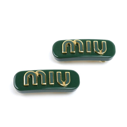MIUMIU ミュウミュウ GP レジン バレッタ 5IF072_2F72_F0092 レディース【中古】