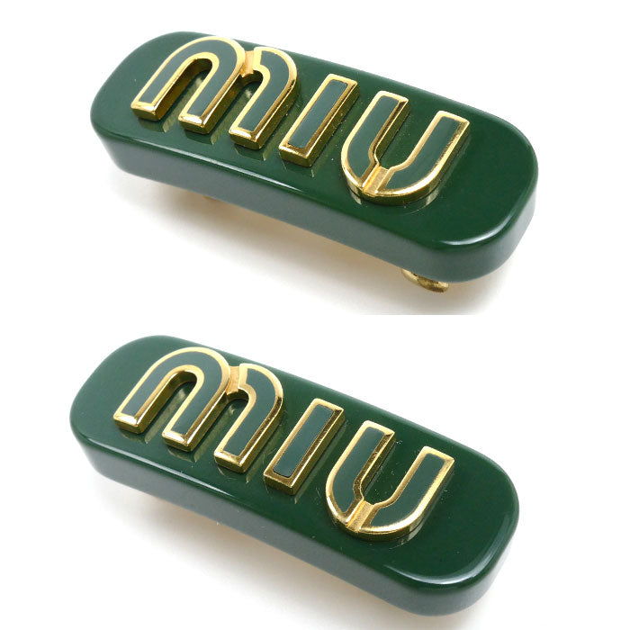MIUMIU ミュウミュウ GP レジン バレッタ 5IF072_2F72_F0092 レディース【中古】