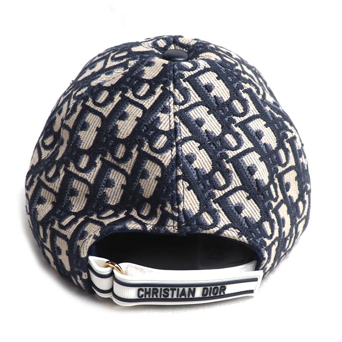 Dior ディオール ロゴ トロッター オブリーク ベースボールruキャップ キャップ ネイビー×ベージュ 22DOB922X135 
57 ユニセックス【中古】【美品】