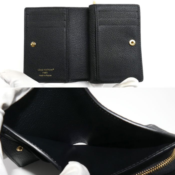 LOUIS VUITTON ルイ・ヴィトン ポルトフォイユ・クレア 二つ折り財布 モノグラム・アンプラント ノワール M80151 IC レディース【中古】【美品】