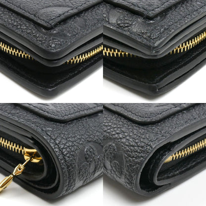 LOUIS VUITTON ルイ・ヴィトン ポルトフォイユ・クレア 二つ折り財布 モノグラム・アンプラント ノワール M80151 IC レディース【中古】【美品】