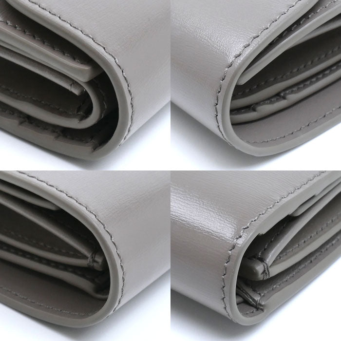 CELINE セリーヌ トリオンフ スモールフルフラップウォレット 三つ折り財布 ペブル 10D783DPV.10BL レディース【中古】