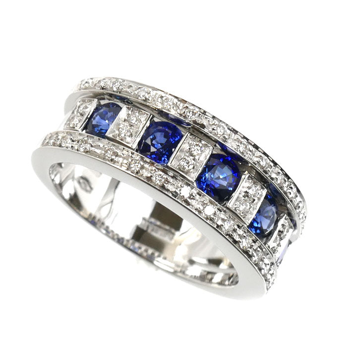 Damiani ダミアーニ K18WG ホワイトゴールド ベルエポック リング・指輪 20039702 サファイア ダイヤモンド 10号 7.3g レディース【中古】