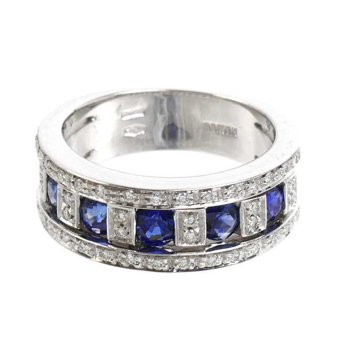 Damiani ダミアーニ K18WG ホワイトゴールド ベルエポック リング・指輪 20039702 サファイア ダイヤモンド 10号 7.3g レディース【中古】