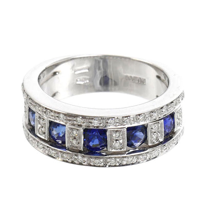 Damiani ダミアーニ K18WG ホワイトゴールド ベルエポック リング・指輪 20039702 サファイア ダイヤモンド 10号 7.3g レディース【中古】