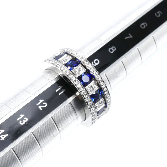 Damiani ダミアーニ K18WG ホワイトゴールド ベルエポック リング・指輪 20039702 サファイア ダイヤモンド 10号 7.3g レディース【中古】