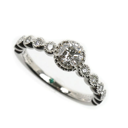 Ponte Vecchio ポンテヴェキオ Pt900プラチナ ミルアモーレ リング・指輪 NG1201E025WDMM ダイヤモンド0.259ct/0.15ct 7号 3.5g レディース【中古】【美品】