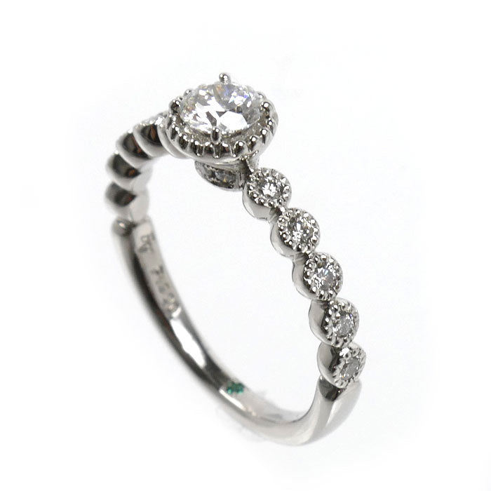 Ponte Vecchio ポンテヴェキオ Pt900プラチナ ミルアモーレ リング・指輪 NG1201E025WDMM ダイヤモンド0.259ct/0.15ct 7号 3.5g レディース【中古】【美品】