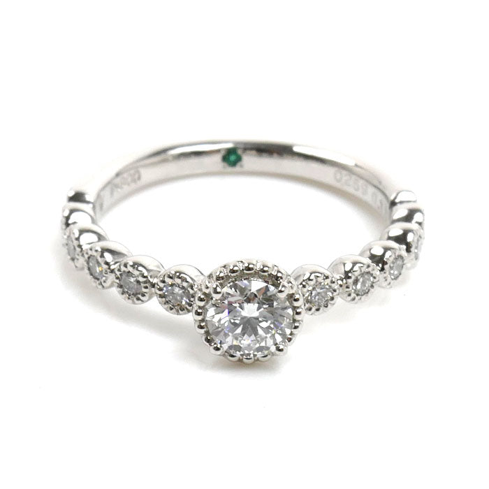 Ponte Vecchio ポンテヴェキオ Pt900プラチナ ミルアモーレ リング・指輪 NG1201E025WDMM ダイヤモンド0.259ct/0.15ct 7号 3.5g レディース【中古】【美品】