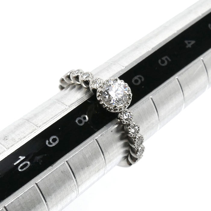 Ponte Vecchio ポンテヴェキオ Pt900プラチナ ミルアモーレ リング・指輪 NG1201E025WDMM ダイヤモンド0.259ct/0.15ct 7号 3.5g レディース【中古】【美品】