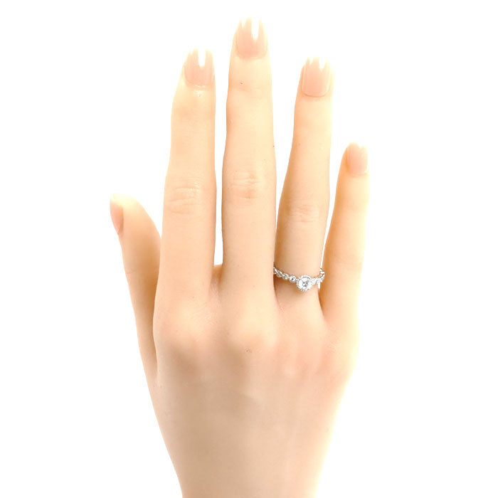Ponte Vecchio ポンテヴェキオ Pt900プラチナ ミルアモーレ リング・指輪 NG1201E025WDMM ダイヤモンド0.259ct/0.15ct 7号 3.5g レディース【中古】【美品】