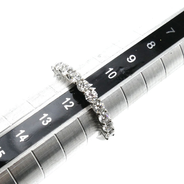 4℃ ヨンドシー Pt995 ハーフエタニティ リング・指輪 ダイヤモンド 11号 3.6g レディース【中古】【美品】