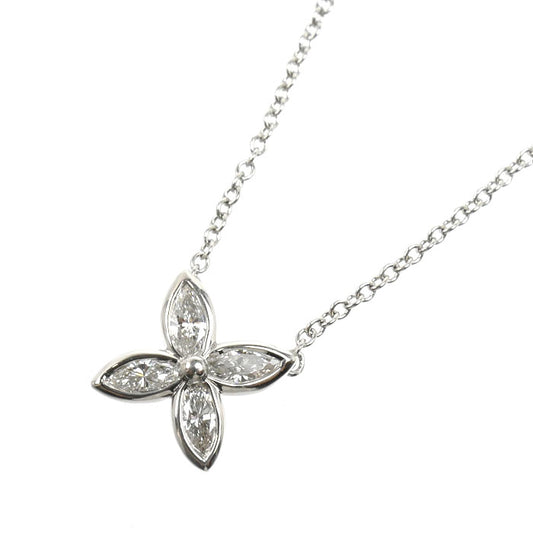 TIFFANY&Co. ティファニー Pt950プラチナ ビクトリア スモール ネックレス ダイヤモンド 3.0g 45cm レディース【中古】