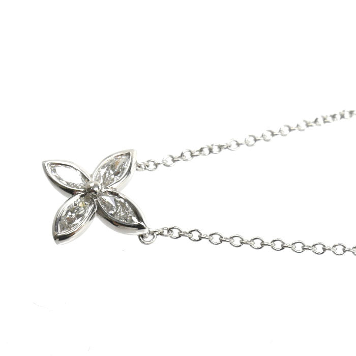 TIFFANY&Co. ティファニー Pt950プラチナ ビクトリア スモール ネックレス ダイヤモンド 3.0g 45cm レディース【中古】