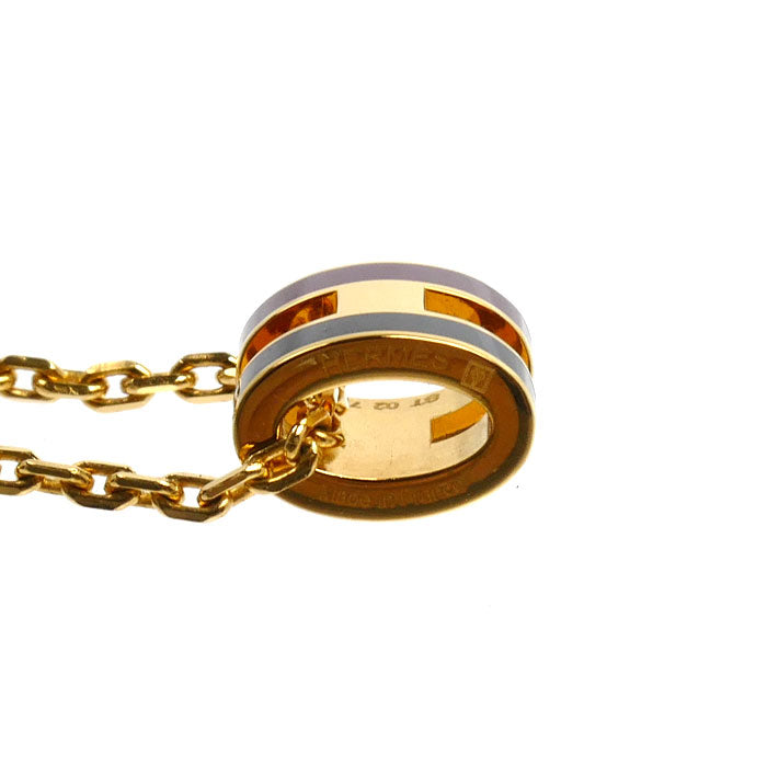 HERMES エルメス GP ポップH ミニ ペンダント ロカバール ギャラクシー ネックレス H100066F B1 40cm レディース【中古】【美品】