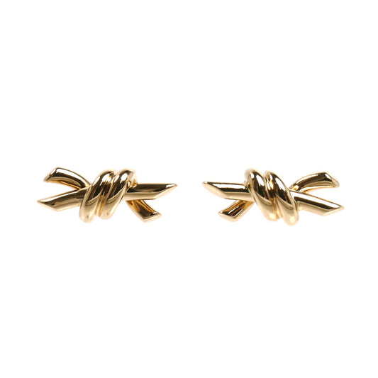 TIFFANY&Co. ティファニー K18PG ピンクゴールド ノット スモール ピアス 75123698 3.9g レディース【中古】【美品】