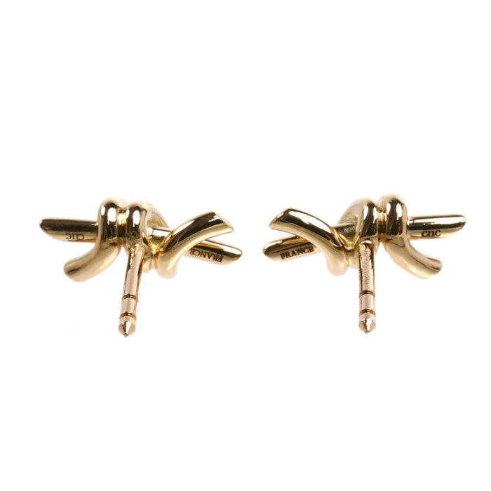 TIFFANY&Co. ティファニー K18PG ピンクゴールド ノット スモール ピアス 75123698 3.9g レディース【中古】【美品】