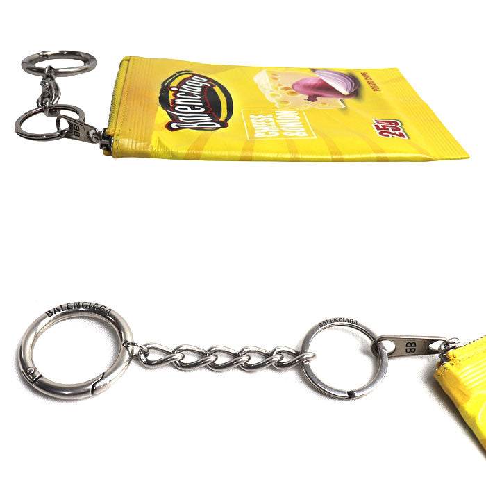 BALENCIAGA バレンシアガ キーリング Chips チャーム ポーチ イエロー 8277672ABP07415 ユニセックス【中古】【美品】