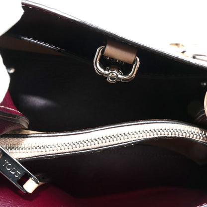 TOD’S トッズ Tタイムレス 2Wayショルダーバッグ ベージュ ボルドー XBWAPAA9100QNK レディース【中古】【美品】