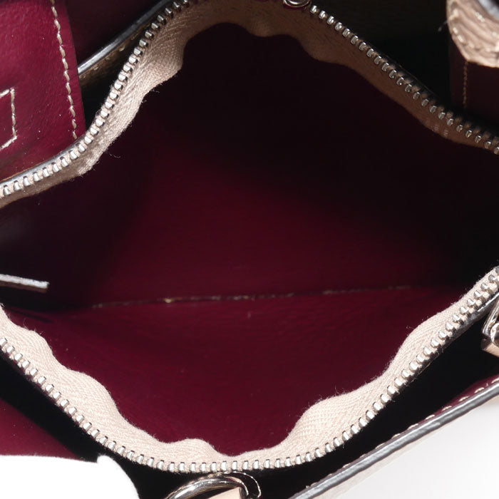 TOD’S トッズ Tタイムレス 2Wayショルダーバッグ ベージュ ボルドー XBWAPAA9100QNK レディース【中古】【美品】