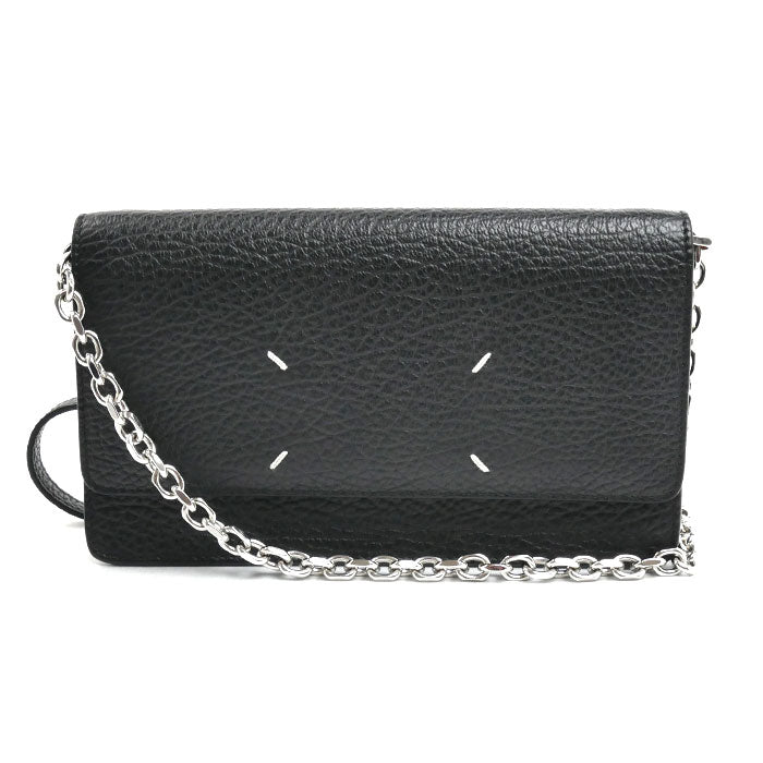 MAISON MARGIELA メゾンマルジェラ 4ステッチ チェーンウォレット ショルダーバッグ ブラック SA3UI0008 P4455 T8013 レディース【中古】【美品】