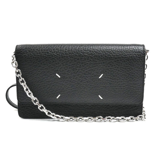 MAISON MARGIELA メゾンマルジェラ 4ステッチ チェーンウォレット ショルダーバッグ ブラック SA3UI0008 P4455 T8013 レディース【中古】【美品】