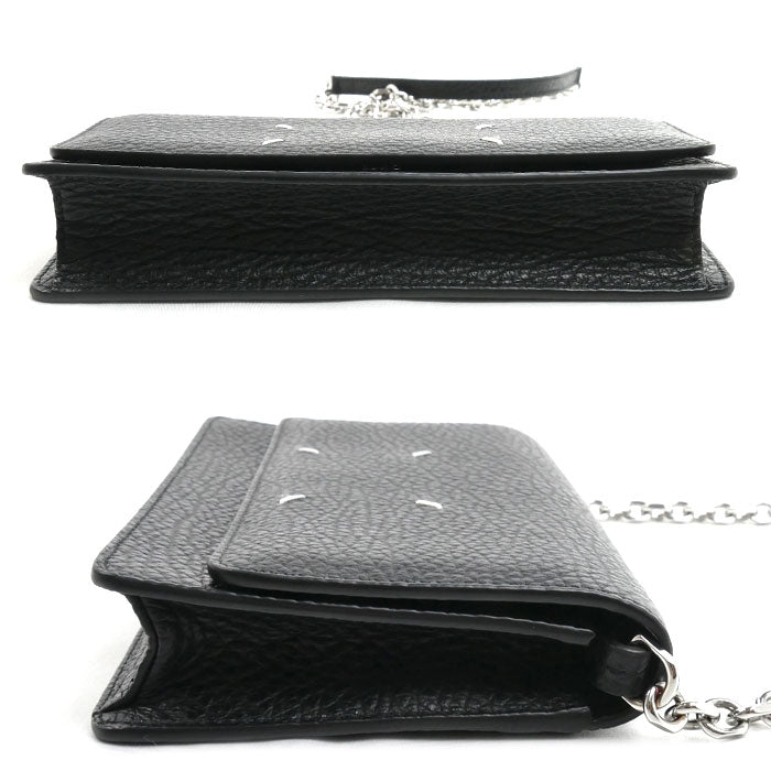 MAISON MARGIELA メゾンマルジェラ 4ステッチ チェーンウォレット ショルダーバッグ ブラック SA3UI0008 P4455 T8013 レディース【中古】【美品】