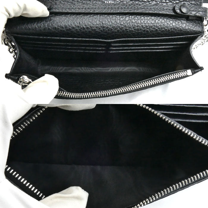 MAISON MARGIELA メゾンマルジェラ 4ステッチ チェーンウォレット ショルダーバッグ ブラック SA3UI0008 P4455 T8013 レディース【中古】【美品】