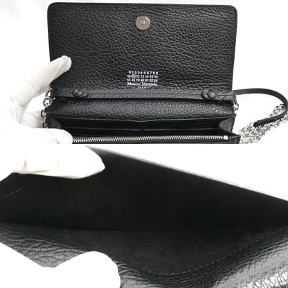 MAISON MARGIELA メゾンマルジェラ 4ステッチ チェーンウォレット ショルダーバッグ ブラック SA3UI0008 P4455 T8013 レディース【中古】【美品】