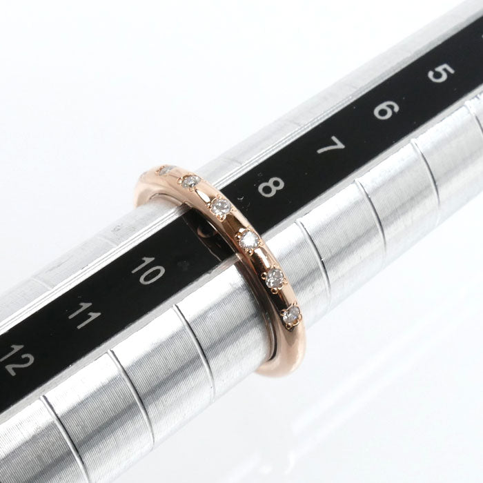 agete アガット K18PG ピンクゴールド リング・指輪 ダイヤモンド0.11ct 9号 2.9g レディース【中古】