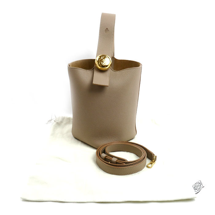 LOEWE ロエベ ペブル バケット ミニ 2Wayショルダーバッグ サンド AANBBBMX02 レディース【中古】【美品】