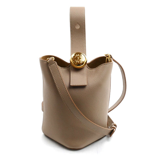 LOEWE ロエベ ペブル バケット ミニ 2Wayショルダーバッグ サンド AANBBBMX02 レディース【中古】【美品】