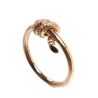 TIFFANY&Co. ティファニー K18PG ピンクゴールド ノット ダイヤ リング・指輪 69526462 ダイヤモンド 8号 3.2g レディース【中古】【美品】