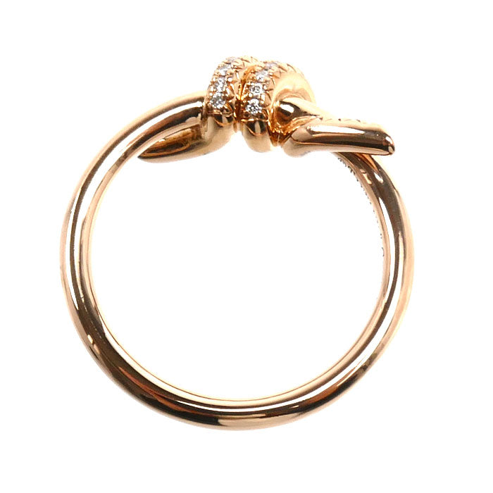 TIFFANY&Co. ティファニー K18PG ピンクゴールド ノット ダイヤ リング・指輪 69526462 ダイヤモンド 8号 3.2g レディース【中古】【美品】