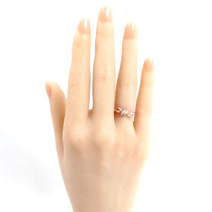TIFFANY&Co. ティファニー K18PG ピンクゴールド ノット ダイヤ リング・指輪 69526462 ダイヤモンド 8号 3.2g レディース【中古】【美品】