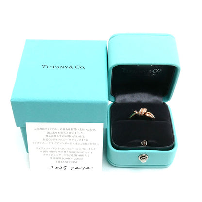 TIFFANY&Co. ティファニー K18PG ピンクゴールド ノット ダイヤ リング・指輪 69526462 ダイヤモンド 8号 3.2g レディース【中古】【美品】