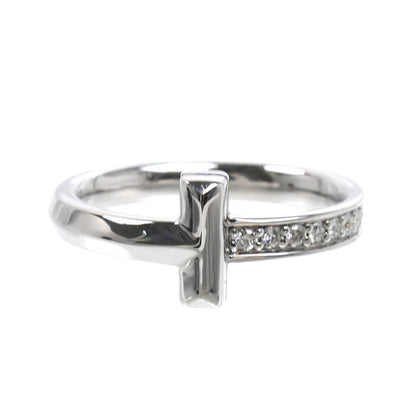 TIFFANY&Co. ティファニー K18WG ホワイトゴールド Tワン ナロー ダイヤ リング・指輪 67795490 ダイヤモンド0.07ct 8号 4.0g レディース【中古】【美品】