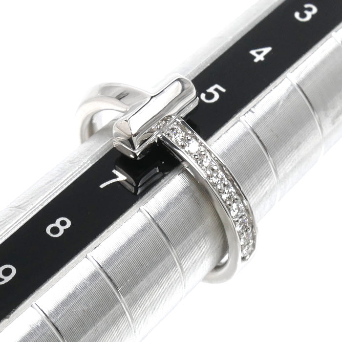 TIFFANY&Co. ティファニー K18WG ホワイトゴールド Tワン ナロー ダイヤ リング・指輪 67795490 ダイヤモンド0.07ct 8号 4.0g レディース【中古】【美品】