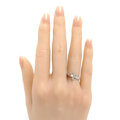 TIFFANY&Co. ティファニー K18WG ホワイトゴールド Tワン ナロー ダイヤ リング・指輪 67795490 ダイヤモンド0.07ct 8号 4.0g レディース【中古】【美品】