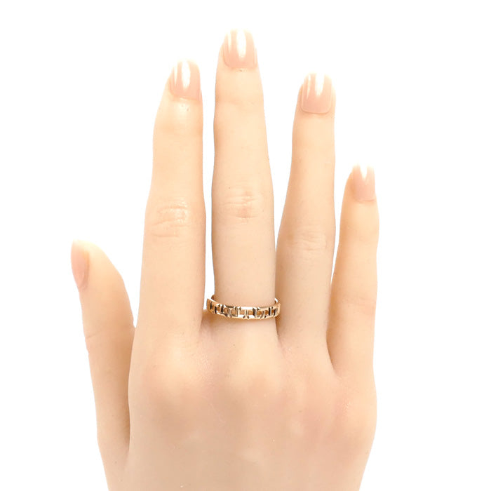 TIFFANY&Co. ティファニー K18PG ピンクゴールド Tトゥルー ナロー リング・指輪 15号 2.9g レディース【中古】【美品】