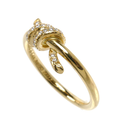TIFFANY&Co. ティファニー K18YG イエローゴールド ノット ダイヤ リング・指輪 ダイヤモンド 6号 2.8g レディース【中古】【美品】