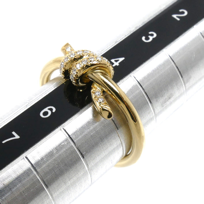 TIFFANY&Co. ティファニー K18YG イエローゴールド ノット ダイヤ リング・指輪 ダイヤモンド 6号 2.8g レディース【中古】【美品】