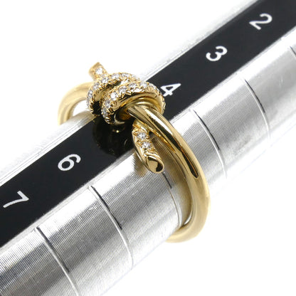 TIFFANY&Co. ティファニー K18YG イエローゴールド ノット ダイヤ リング・指輪 ダイヤモンド 6号 2.8g レディース【中古】【美品】