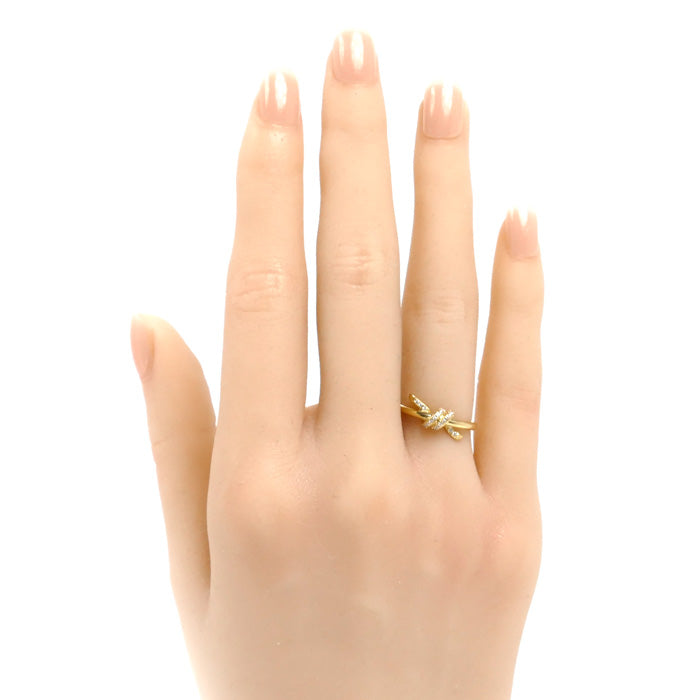 TIFFANY&Co. ティファニー K18YG イエローゴールド ノット ダイヤ リング・指輪 ダイヤモンド 6号 2.8g レディース【中古】【美品】