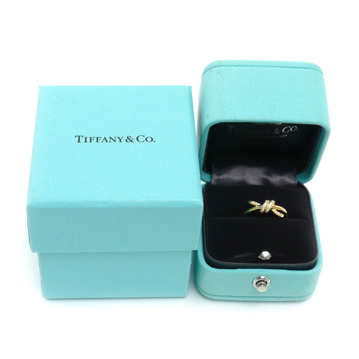 TIFFANY&Co. ティファニー K18YG イエローゴールド ノット ダイヤ リング・指輪 ダイヤモンド 6号 2.8g レディース【中古】【美品】