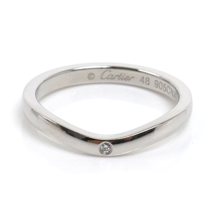 CARTIER カルティエ Pt950プラチナ バレリーナカーブウェディング 3PD リング・指輪 B4092948 ダイヤモンド 8号 48 3.2g レディース【中古】
