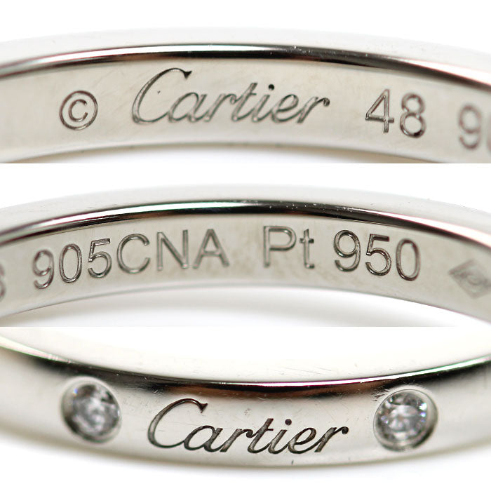 CARTIER カルティエ Pt950プラチナ バレリーナカーブウェディング 3PD リング・指輪 B4092948 ダイヤモンド 8号 48 3.2g レディース【中古】