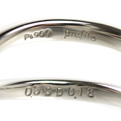 Prefito プレフィート Pt900プラチナ リング・指輪 ルビー0.59ct ダイヤモンド0.18ct 12号 5.2g ハート レディース【中古】【美品】