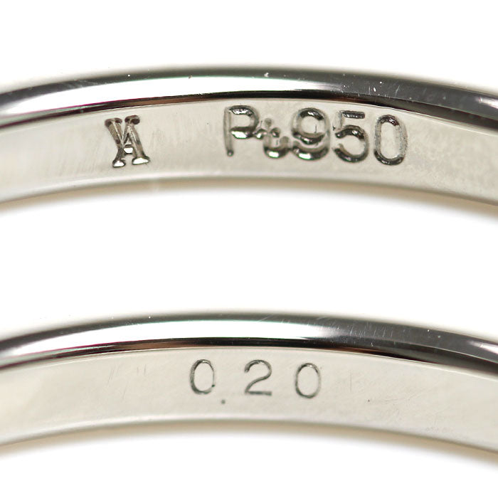 Vendome Aoyama ヴァンドーム青山 Pt950プラチナ ハーフエタニティ リング・指輪 ダイヤモンド0.20ct 12号 2.6g レディース【中古】